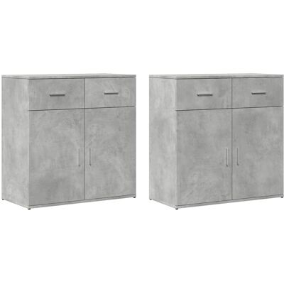 vidaXL Kast 2 stuks Beton Grijs - Kast vidaXL Kast 2 stuks Beton Grijs - Kast