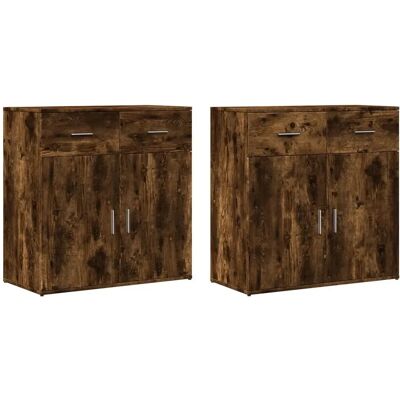 vidaXL Räuchereiche 2-teilig Sideboard - Wohnzimmer Aufbewahrung vidaXL Räuchereiche 2-teilig Sideboard - Wohnzimmer Aufbewahrung