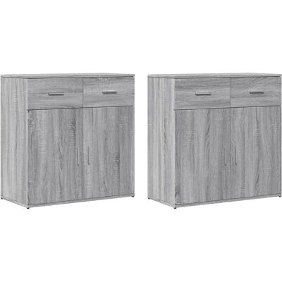 Vidaxl Grijs Sonoma 2-delige Dressoir Vidaxl Grijs Sonoma 2-delige Dressoir