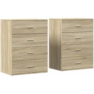 vidaXL Sonoma Eg Sideboards - Skab - 2 stk - Eg vidaXL Sonoma Eg Sideboards - Skab - 2 stk - Eg
