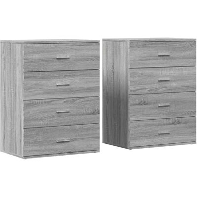 vidaXL Graues Sonoma 2-teiliges Sideboard - Wohnzimmer vidaXL Graues Sonoma 2-teiliges Sideboard - Wohnzimmer