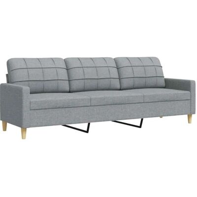 Vidaxl 3-personers Grå Stoff Sofa - Møbler til Stue Vidaxl 3-personers Grå Stoff Sofa - Møbler til Stue