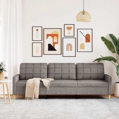 Vidaxl 3-zits Bank Taupe Polyester Modern Vidaxl 3-zits Bank Taupe Polyester Modern