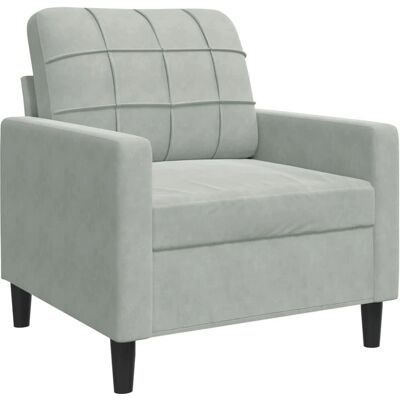 Vidaxl - Sillón de terciopelo gris claro - 60cm - Sillón Vidaxl - Sillón de terciopelo gris claro - 60cm - Sillón