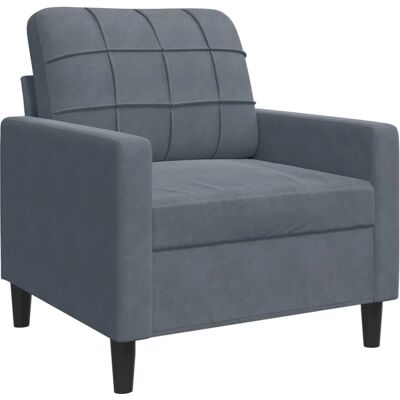Sillón de terciopelo gris oscuro - Vidaxl - 60 cm - Diseño moderno Sillón de terciopelo gris oscuro - Vidaxl - 60 cm - Diseño moderno