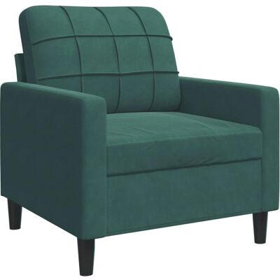 vidaXL Sillón de Terciopelo Verde Oscuro - Muebles vidaXL Sillón de Terciopelo Verde Oscuro - Muebles