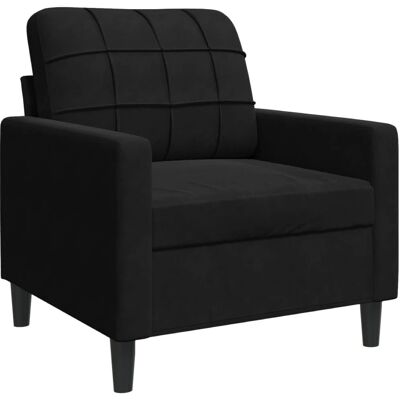Sillón de terciopelo negro Vidaxl - Muebles Sillón de terciopelo negro Vidaxl - Muebles