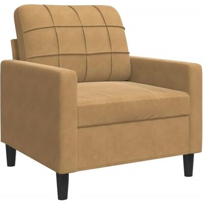 Vidaxl - Sillón de terciopelo marrón - 60cm - Sillón Vidaxl - Sillón de terciopelo marrón - 60cm - Sillón