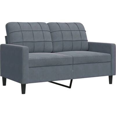 Sofá de Terciopelo Gris Oscuro 2 Plazas - Sofá Sofá de Terciopelo Gris Oscuro 2 Plazas - Sofá