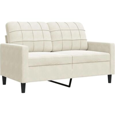 Sofá de Terciopelo de 2 Plazas Crema - Muebles de Salón Sofá de Terciopelo de 2 Plazas Crema - Muebles de Salón