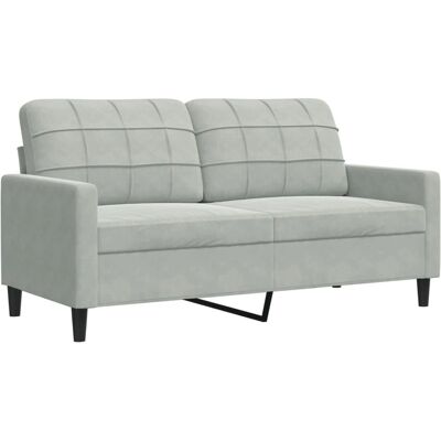Vidaxl - Sofá de terciopelo de 2 plazas gris claro 140 cm Vidaxl - Sofá de terciopelo de 2 plazas gris claro 140 cm