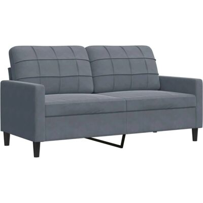 Sofá de 2 plazas de terciopelo gris oscuro 140 cm VidaXL Sofá de 2 plazas de terciopelo gris oscuro 140 cm VidaXL
