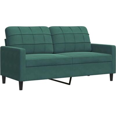 Sofá de terciopelo verde oscuro 2 plazas 140cm vidaXL Sofá de terciopelo verde oscuro 2 plazas 140cm vidaXL