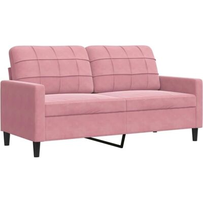 Canapé Rose Velours 2 Places VIDAXL - Canapé - Publicité Canapé Rose Velours 2 Places VIDAXL - Canapé - Publicité