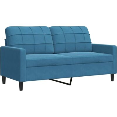 Vidaxl Bank - Blau Fluweel 2-Zits Modern Compact Vidaxl Bank - Blau Fluweel 2-Zits Modern Compact