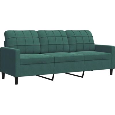 Vidaxl - Fluwelen 3-zitsbank Donkergroen 180cm Vidaxl - Fluwelen 3-zitsbank Donkergroen 180cm