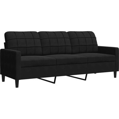 Vidaxl - Bank Model 116150 - 3-zits Fluweel - Zwart Vidaxl - Bank Model 116150 - 3-zits Fluweel - Zwart
