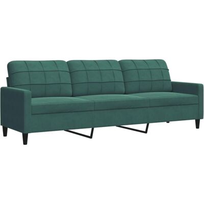 Vidaxl - Sofá de terciopelo de 3 plazas Verde oscuro - Muebles Vidaxl - Sofá de terciopelo de 3 plazas Verde oscuro - Muebles