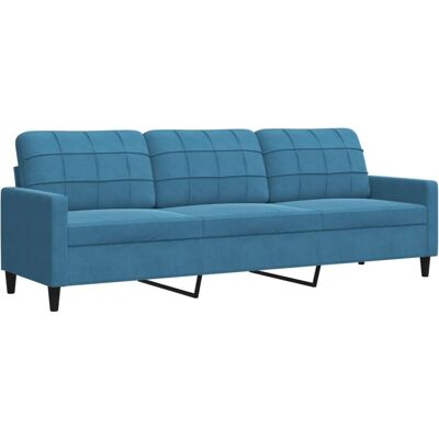 Sofá de Terciopelo Azul 3 Plazas - Sofá Sofá de Terciopelo Azul 3 Plazas - Sofá