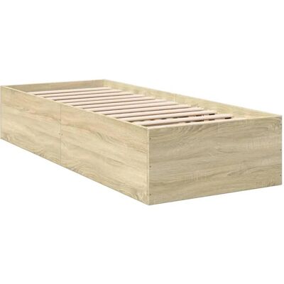 vidaXL Sonoma Eiken Bedframe - 100x200 cm, Modern, Duurzaam vidaXL Sonoma Eiken Bedframe - 100x200 cm, Modern, Duurzaam