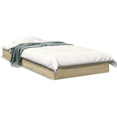 vidaXL Bedframe Sonoma Eik - Stevige ondersteuning voor 75x190 cm matras vidaXL Bedframe Sonoma Eik - Stevige ondersteuning voor 75x190 cm matras