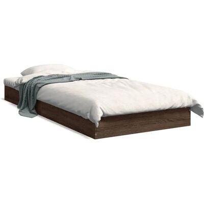 vidaXL Bettgestell Braun Eiche - Robuster Holzrahmen 75x190cm vidaXL Bettgestell Braun Eiche - Robuster Holzrahmen 75x190cm