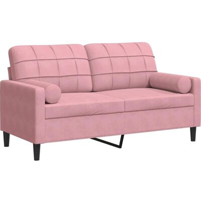 Canapé Rose en Velours 2 Places - Sofa - Publicité Canapé Rose en Velours 2 Places - Sofa - Publicité