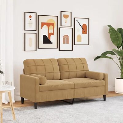 Vidaxl 2-Sitzer Samtsofa - Modern Braun - Sofa Vidaxl 2-Sitzer Samtsofa - Modern Braun - Sofa