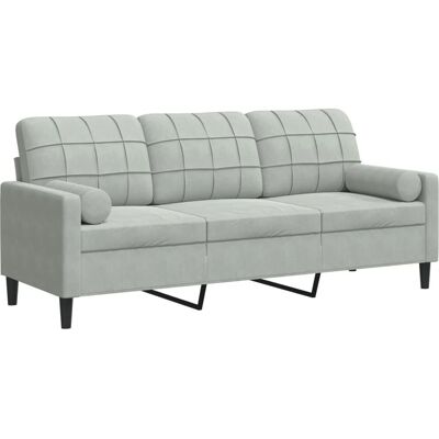 Canapé velours 3 places Gris - Mobilier - Publicité Canapé velours 3 places Gris - Mobilier - Publicité