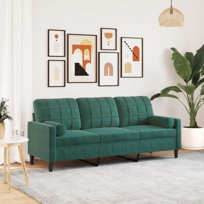 VidaXL 3-Sitzer Samtsofa Dunkelgrün - Möbel VidaXL 3-Sitzer Samtsofa Dunkelgrün - Möbel