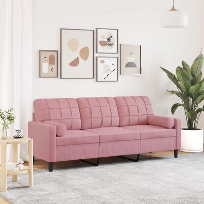 Vidaxl Sofa 3-Sitzer Rosa Velours - Sofa Vidaxl Sofa 3-Sitzer Rosa Velours - Sofa