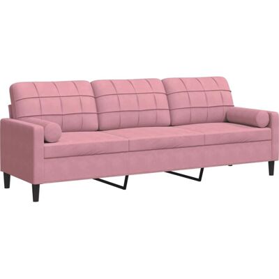 Canapé Velours Rose 3 Places Vidaxl - Sofa - Publicité Canapé Velours Rose 3 Places Vidaxl - Sofa - Publicité