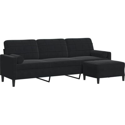 Vidaxl 3-Sitzer Samtsofa mit Hocker - Sofa Vidaxl 3-Sitzer Samtsofa mit Hocker - Sofa