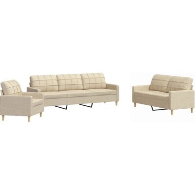 VidaXL Wohnzimmermöbel-Set - Creme VidaXL Wohnzimmermöbel-Set - Creme