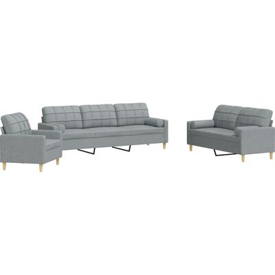 Ensemble de Mobilier de Salon VidaXL - Gris - Publicité Ensemble de Mobilier de Salon VidaXL - Gris - Publicité