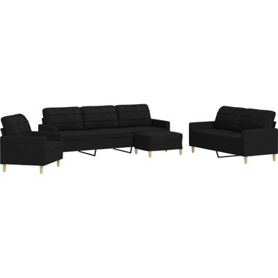 Ensemble de Mobilier de Salon VidaXL - Noir - Publicité Ensemble de Mobilier de Salon VidaXL - Noir - Publicité