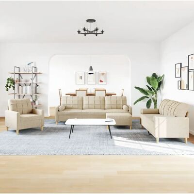 Conjunto de Sofá 4 piezas con Reposapiés y Cojines - Muebles de Salón Conjunto de Sofá 4 piezas con Reposapiés y Cojines - Muebles de Salón