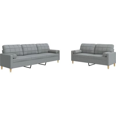 Ensemble de Mobilier de Salon VidaXL Gris - Canapé avec Coussins - Publicité Ensemble de Mobilier de Salon VidaXL Gris - Canapé avec Coussins - Publicité