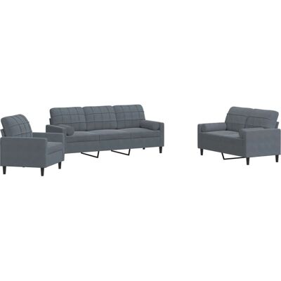 Vidaxl Juego de Muebles de Sala - Gris Oscuro Vidaxl Juego de Muebles de Sala - Gris Oscuro