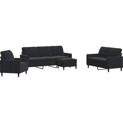 Ensemble de Canapés VidaXL - Noir - Publicité Ensemble de Canapés VidaXL - Noir - Publicité
