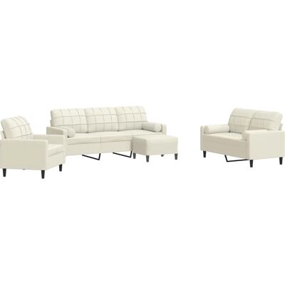Ensemble de Canapés VIDAXL - Velours Crème - Design Moderne et Attrayant - Publicité Ensemble de Canapés VIDAXL - Velours Crème - Design Moderne et Attrayant - Publicité