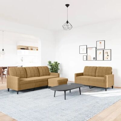 Ensemble de canapés en velours 3 pièces - Sofa Set - Publicité Ensemble de canapés en velours 3 pièces - Sofa Set - Publicité