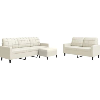 vidaXL Samt 3-teilige Sofagruppe Creme vidaXL Samt 3-teilige Sofagruppe Creme
