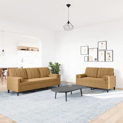 Ensemble de Canapés Velours 2 pièces - Sofa Set - Publicité Ensemble de Canapés Velours 2 pièces - Sofa Set - Publicité