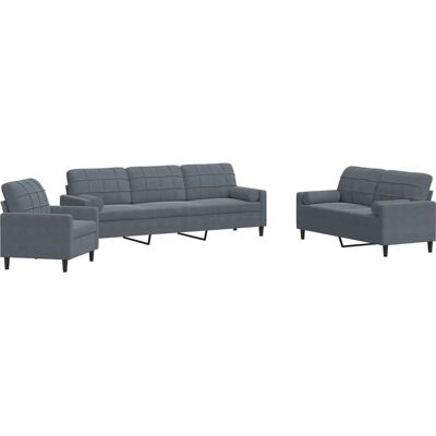 Conjunto de muebles de salón VidaXL - Gris - Juego de salón Conjunto de muebles de salón VidaXL - Gris - Juego de salón