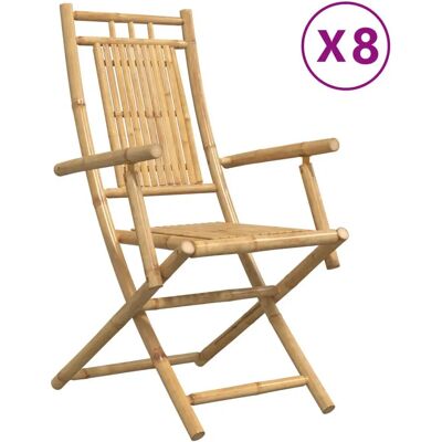 VidaXL Bambus Garten Klappstühle Set - 8 Stk VidaXL Bambus Garten Klappstühle Set - 8 Stk