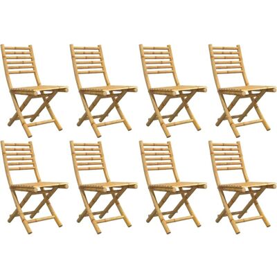 vidaXL Gartensessel 8 Stück Bambus Klappbar Outdoor Sitzmöbel vidaXL Gartensessel 8 Stück Bambus Klappbar Outdoor Sitzmöbel