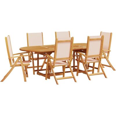 vidaXL 3279276 Gartengarnitur - Massiv Akazienholz - Creme vidaXL 3279276 Gartengarnitur - Massiv Akazienholz - Creme
