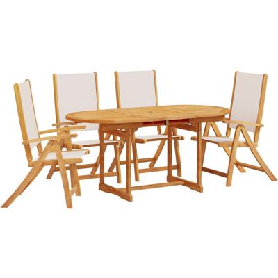 vidaXL Garden Dining Set - Solid Wood Acacia & Textilene - Outdoor Furniture vidaXL Garden Dining Set - Solid Wood Acacia & Textilene - Outdoor Furniture