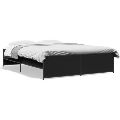 vidaXL Bettgestell - 160x200cm, Schwarz - Langlebige Konstruktion vidaXL Bettgestell - 160x200cm, Schwarz - Langlebige Konstruktion